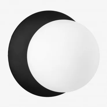 Anine Kinkiet Ścienny Z Żelaza I Szkła Czarna & Ø15 Cm - Sklum