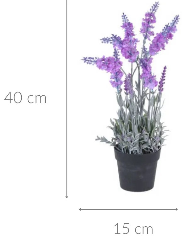 Sztuczna lawenda w doniczce, 40 cm