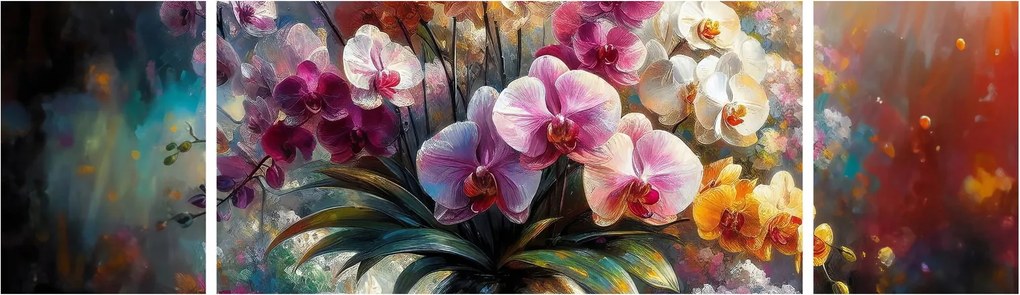 Obraz - Wazon z kwiatami II. (170x50 cm)