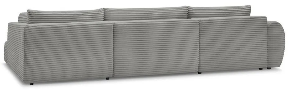 Ciemnoszary sztruksowy rozkładany/ze schowkiem narożnik (prawostronny/w kształcie litery U) Lucien – Bobochic Paris