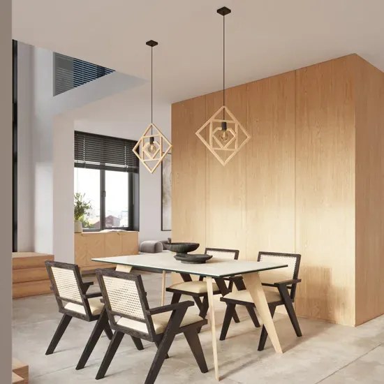 Drewniana skandynawska lampa wisząca K1-E66
