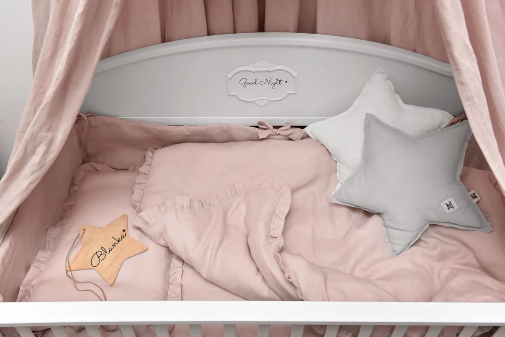 PrzytulneMieszkanie.pl PrzytulneMieszkanie.pl Lniana pościel do łóżeczka DUSTY PINK, roz. M