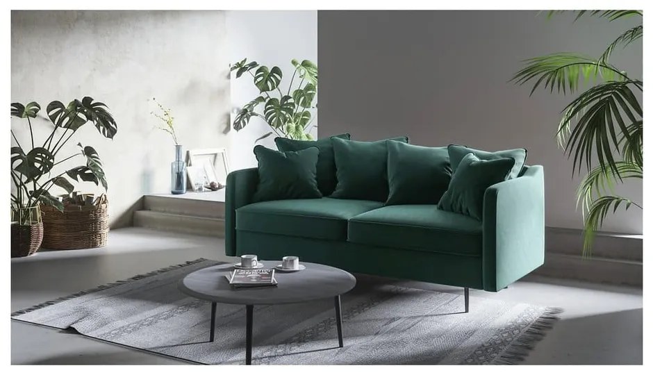 Ciemnoturkusowa aksamitna sofa Ghado Esme, 176 cm