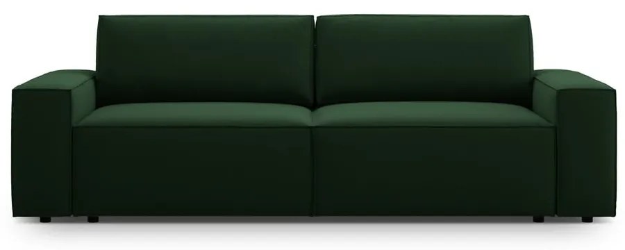 Ciemnozielona aksamitna rozkładana/ze schowkiem sofa 247 cm Jodie – Micadoni