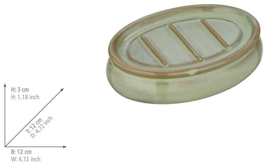 Zielony zestaw ceramicznych akcesoriów łazienkowych Sermione – Wenko