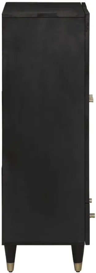 Czarna dwudrzwiowa szafka retro z szufladą E0-R48