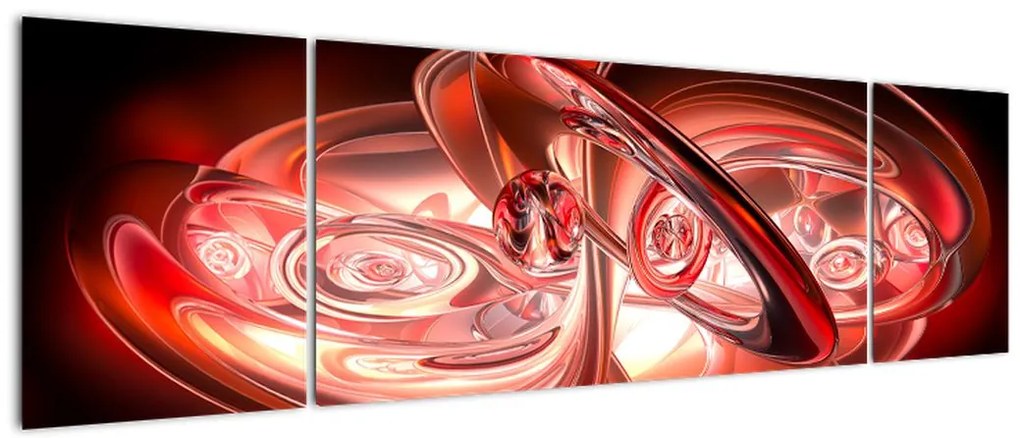 Obraz - czerwone kształty (170x50 cm)