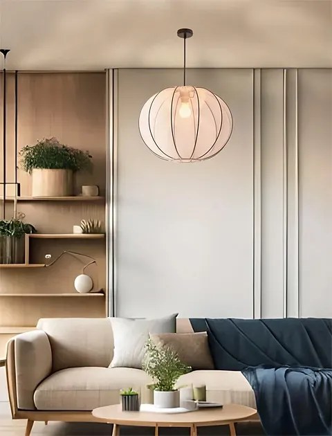 Biała lampa wisząca z abażurem - 90L D197 A3-C70