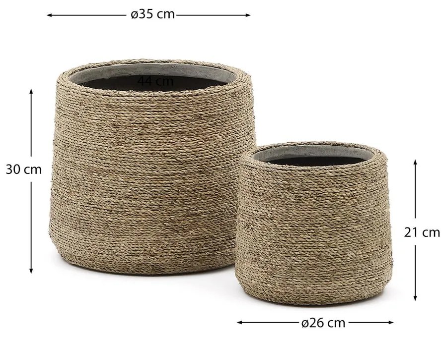 Osłonki na doniczki zestaw 2 szt. z cementu ø 35 cm Sigal – Kave Home