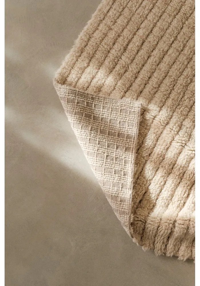 Beżowy wełniany chodnik odpowiedni do prania/tkany ręcznie 80x230 cm Unexpected Wool – Lorena Canals