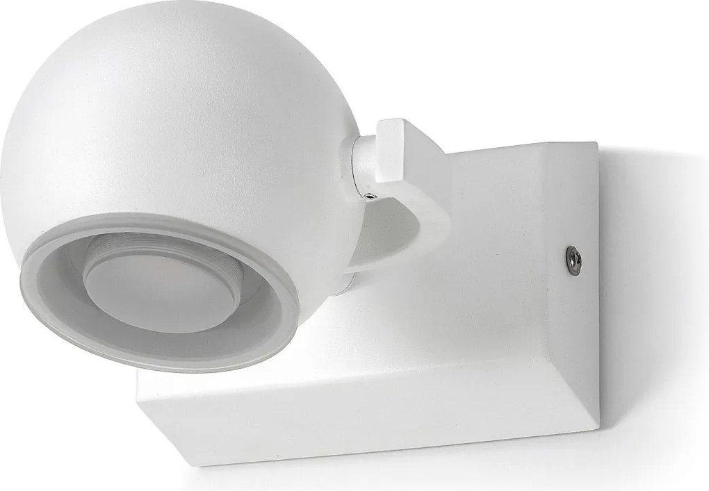 Lampa ?cienna MOON nowoczesny i uniwersalny styl - do u?ytku wewn?trznego - kolor bia?y - aluminium - 340° - 90° - IP44