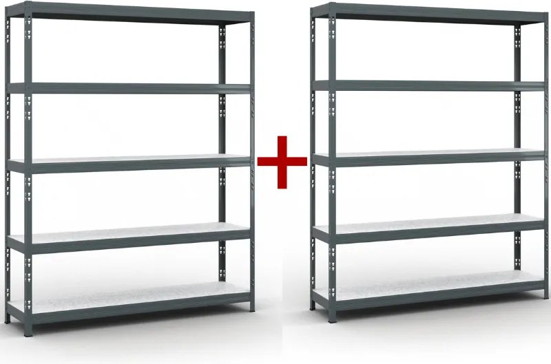 Regał półkowy 1+1 GRATIS, 1966x1600x400 mm, nośność 350 kg