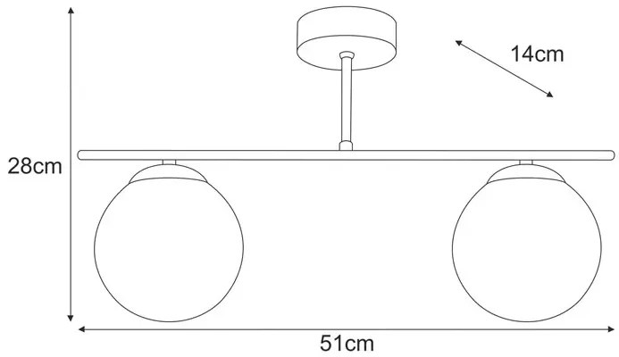 Bursztynowa podwójna lampa sufitowa loft - 4X A704 S0-G53