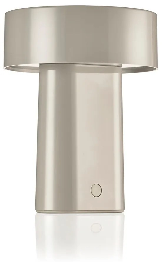 Szarobeżowa plastikowa lampa stołowa LED (wysokość 18 cm) Oblong – Zone
