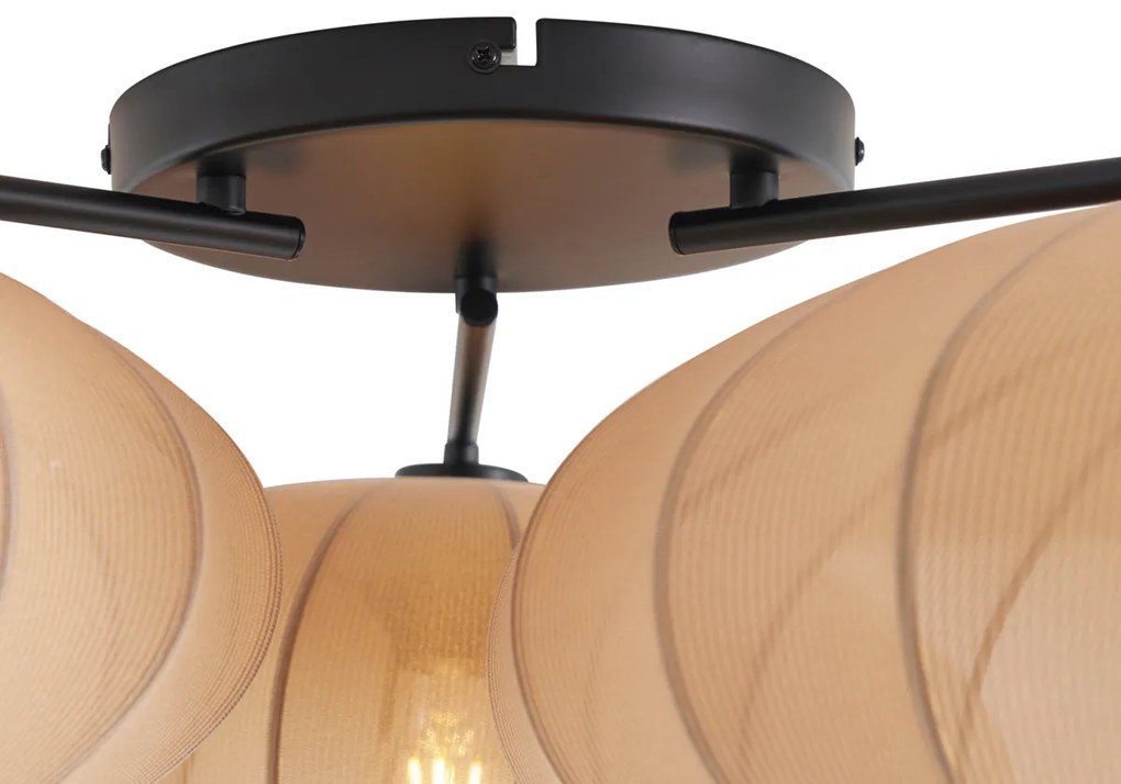 Lampa sufitowa Japandi brązowa 3-źródła światła - Multi Bida