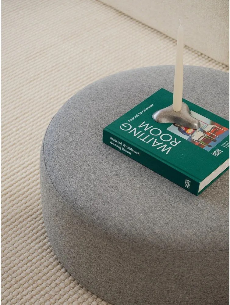 Szary wełniany puf Folk – noo.ma