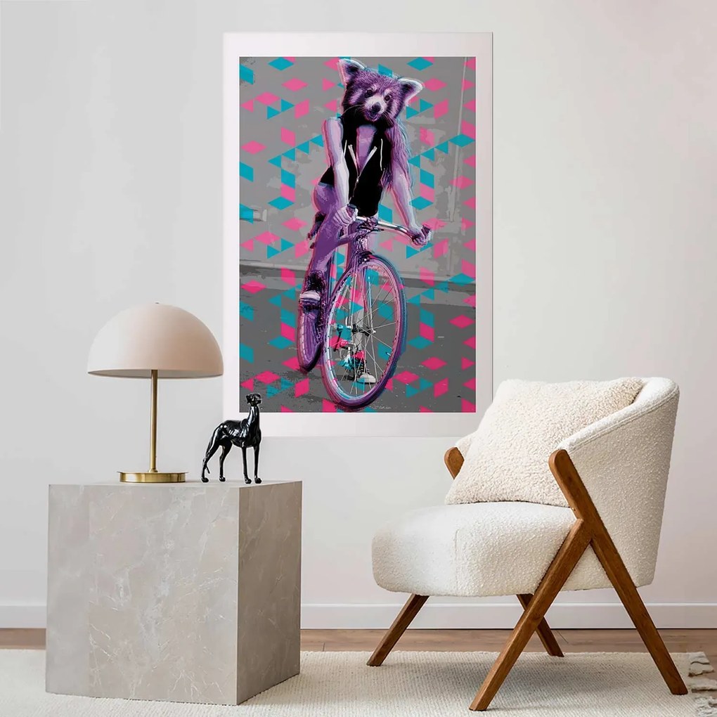 Plakat Szop na rowerze 21x30 cm bez ramy z marginesem ARTGEIST B