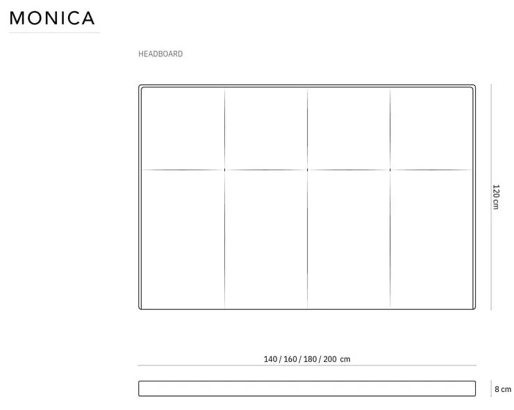 Jasnoróżowy zagłówek 140x120 cm Monica – Milo Casa