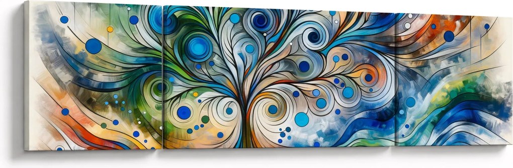 Obraz – Kolorowe energetyczne drzewo (170x50 cm)