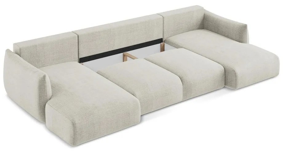 Beżowy rozkładany narożnik (w kształcie litery U) Leila – Makamii