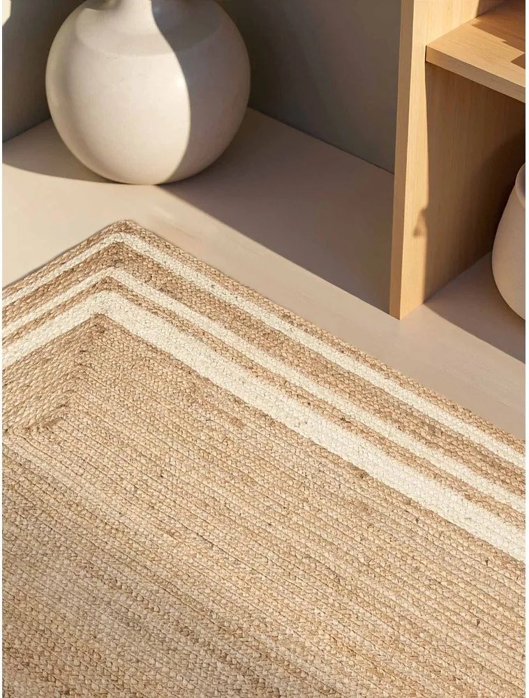 Kremowy/w naturalnym kolorze dywan z juty dwustronny/tkany ręcznie 80x150 cm Looma – Hanse Home