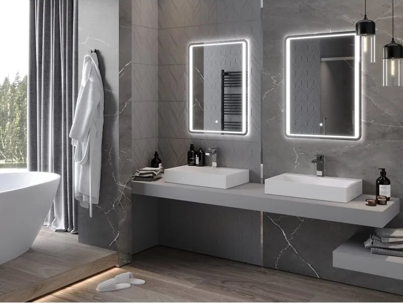 Mexen Zusa lustro łazienkowe podświetlane 60 x 80 cm, LED 6000K, antypara - 9808-060-080-611-00