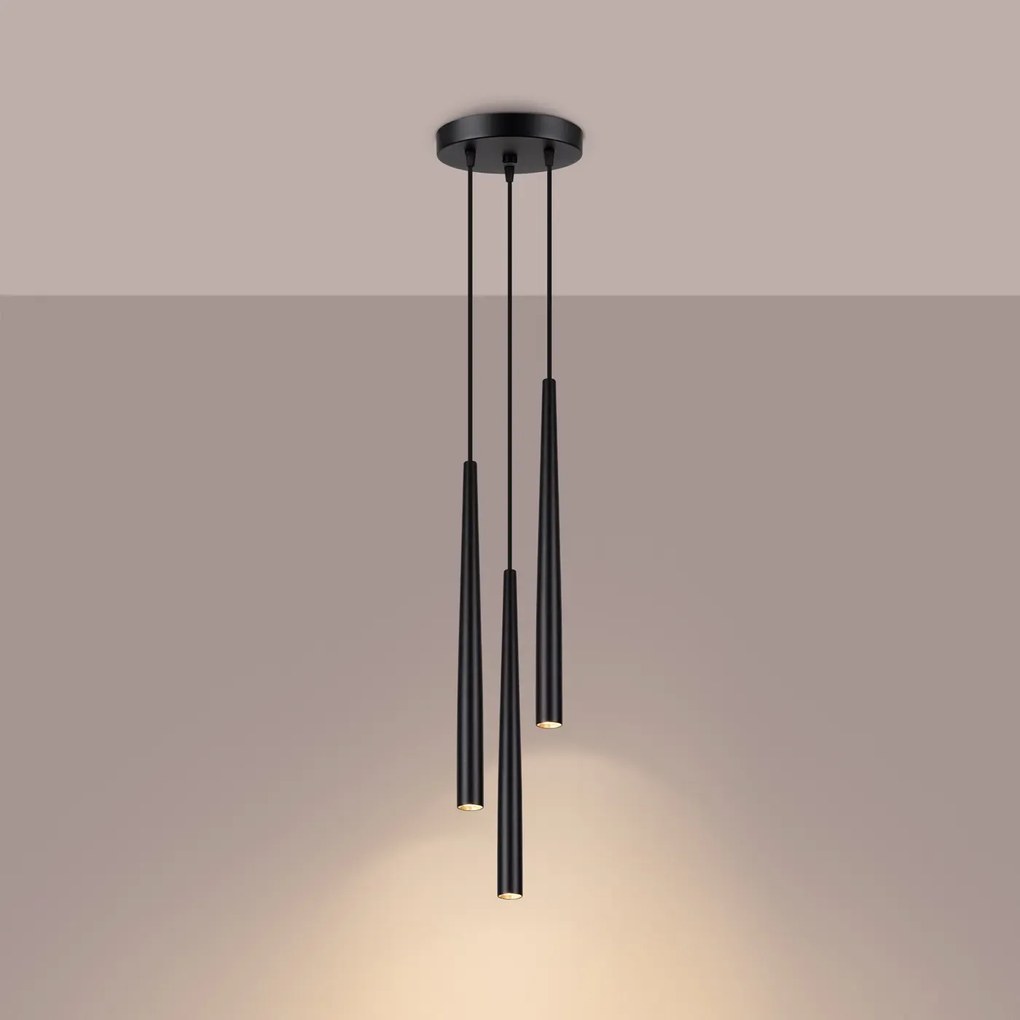 Lampa wisząca BLISS 3P czarna SOLLUX LIGHTING