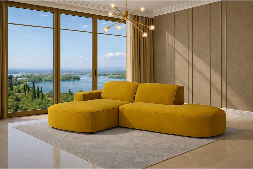 Narożnik Cursal Atelier, tkanina Salvador, Żółty, Lewy