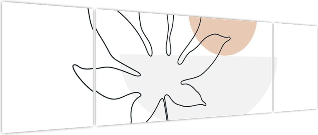 Obraz - Line art flowers N⁰3 (170x50 cm)