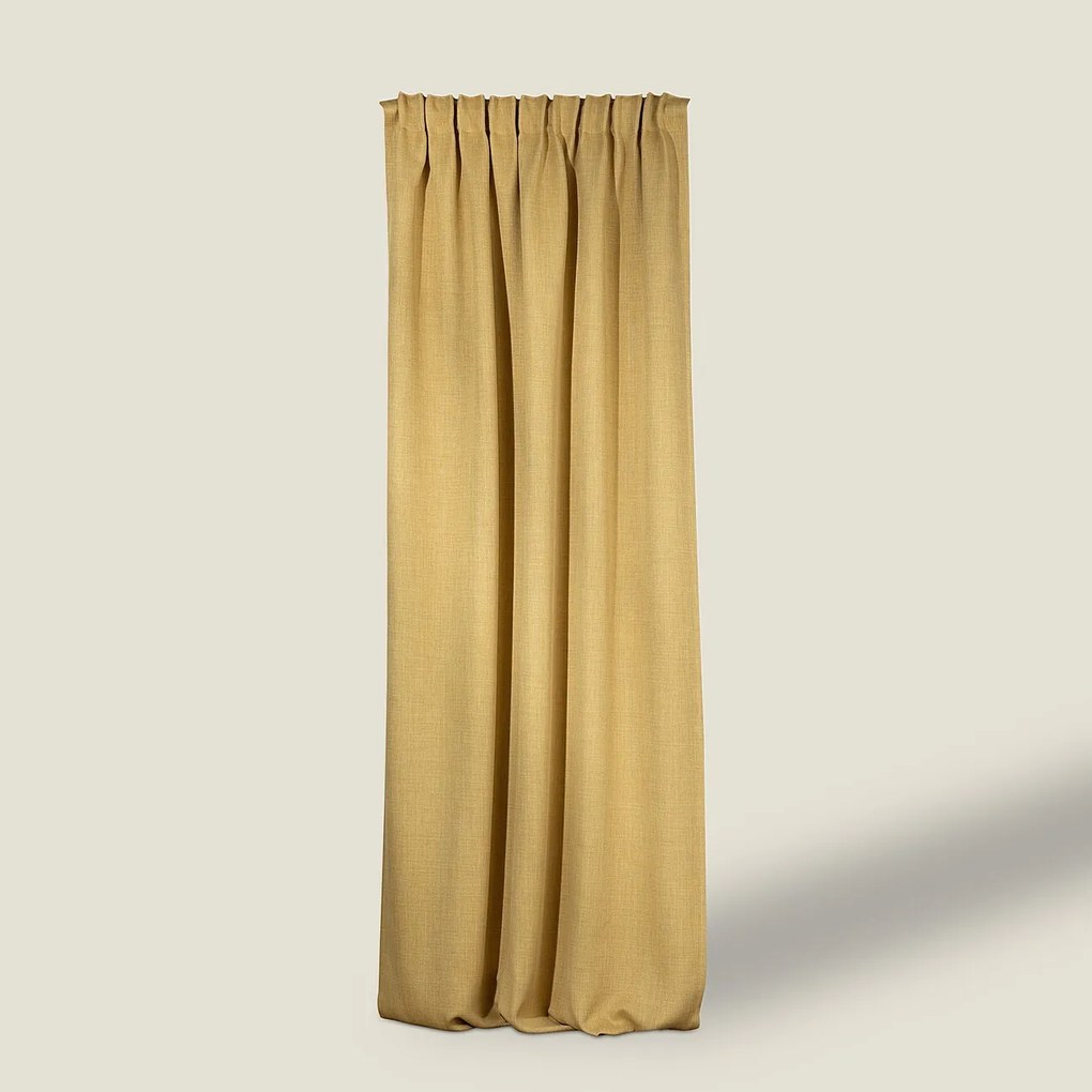 Zasłona zaciemniająca na taśmie marszczącej blackout strukturalny musztardowy 140 x 280 cm 1 szt.