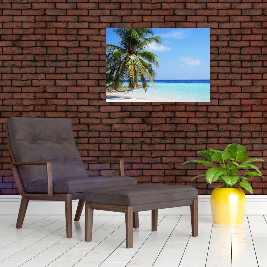 Obraz palmy na plaży (70x50 cm)
