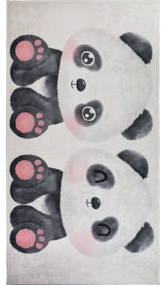 Czarno-biały dywan dziecięcy 80x150 cm Panda Friends – Vitaus