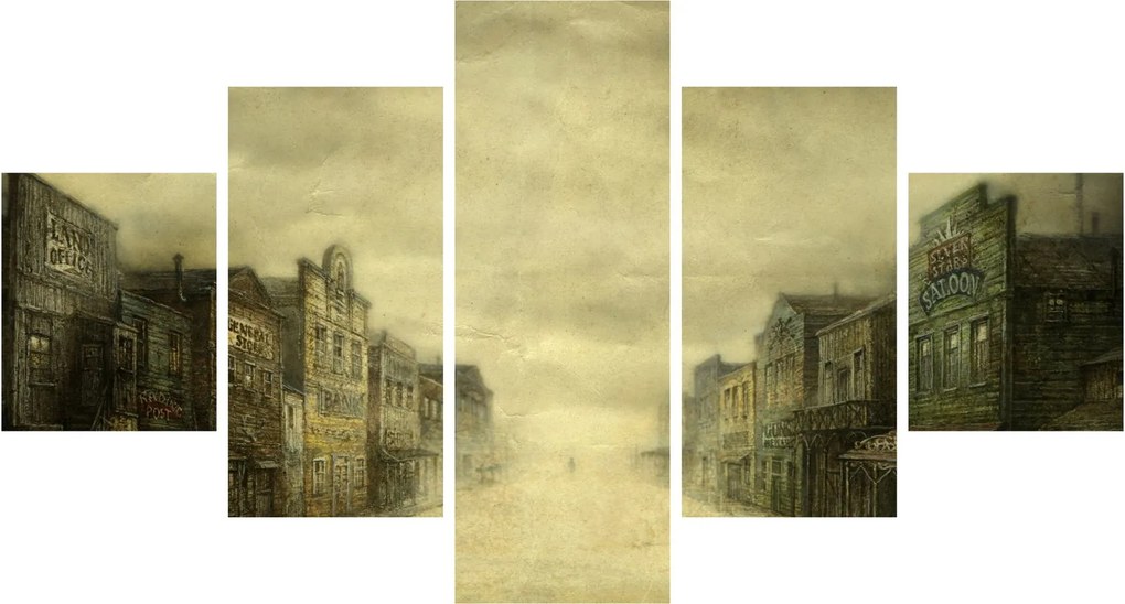 Obraz westernowego miasteczka (125x70 cm)