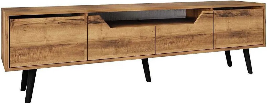 Stojak pod TV – 180 cm – Orzech – Płyta wiórowa pokryta melaminą