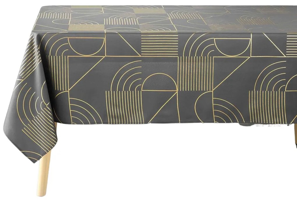 Obrus prostokątny z metalicznym nadrukiem LINEOR, 150 x 240 cm