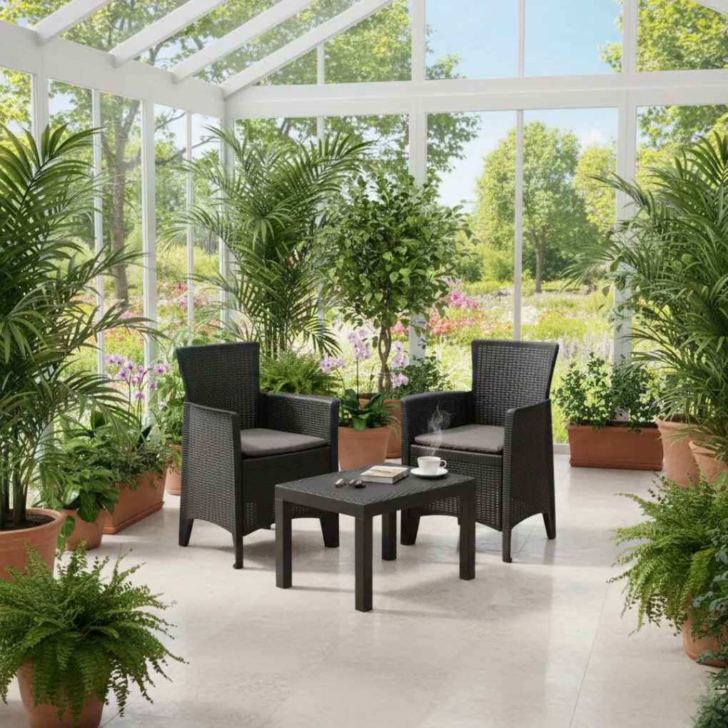 Zestaw ogrodowy FOREST, 3-częściowy, antracytowy I.P.A.E-Progarden