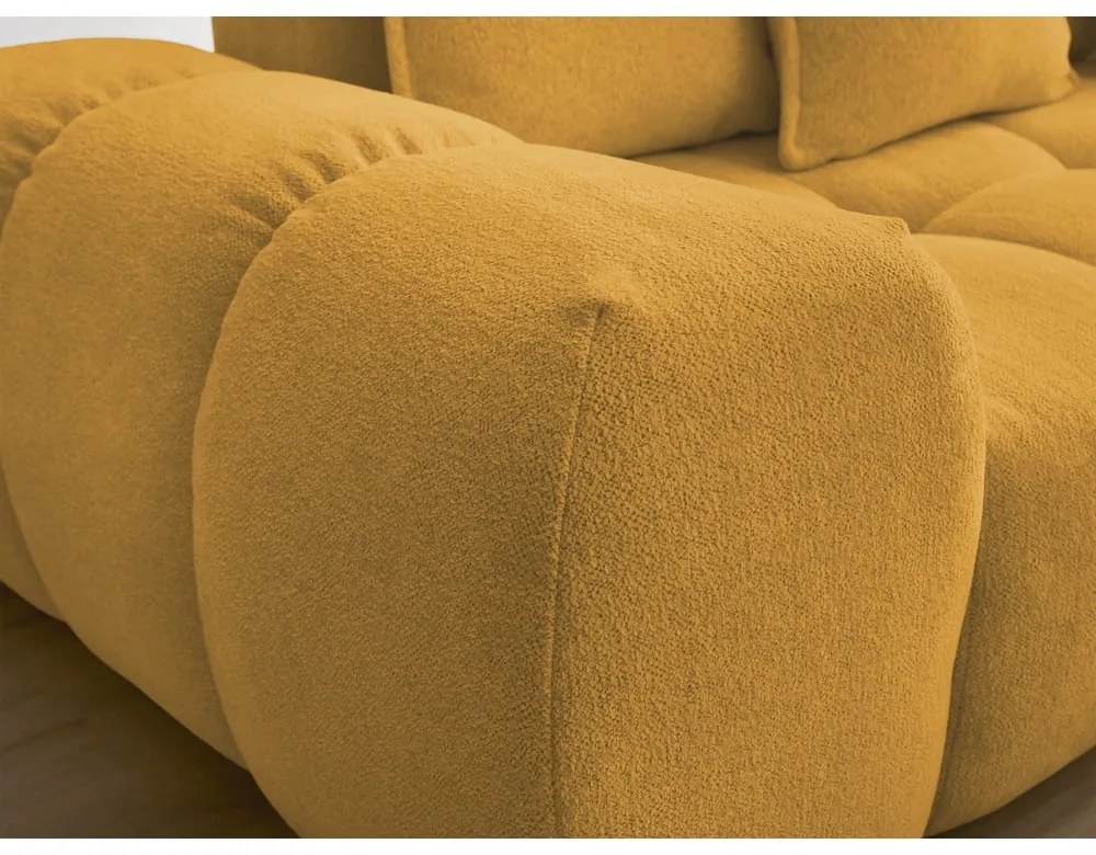 Musztardowa sofa z tkaniny szenilowej 278 cm Everest – Bobochic Paris