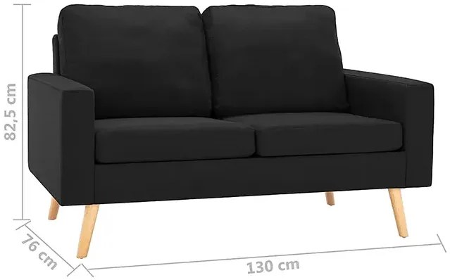 2-osobowa czarna sofa - Eroa 2Q