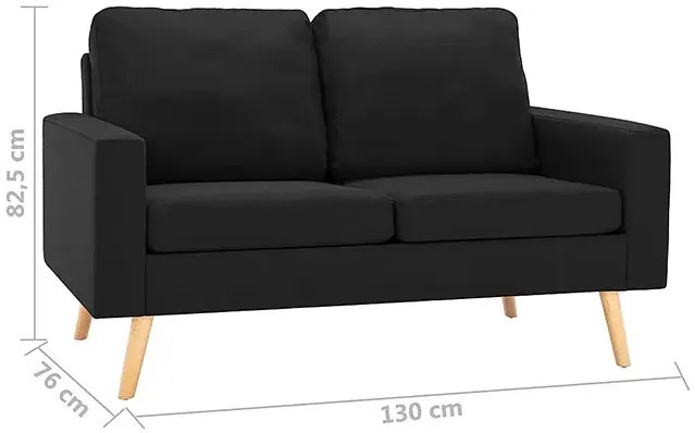 2-osobowa czarna sofa - Muria 2Q