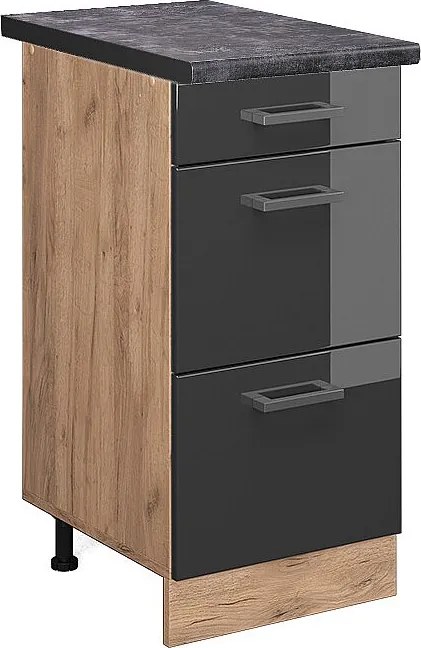 Szafka dolna do kuchni antracyt wysoki połysk 40x60x81.6 r-line