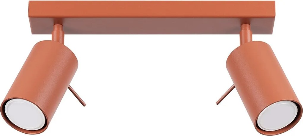 Lampa Sufitowa Nowoczesny Ring, Stal - 2 Źródło - L.30 X H.17 Cm - Ochra Czerwona