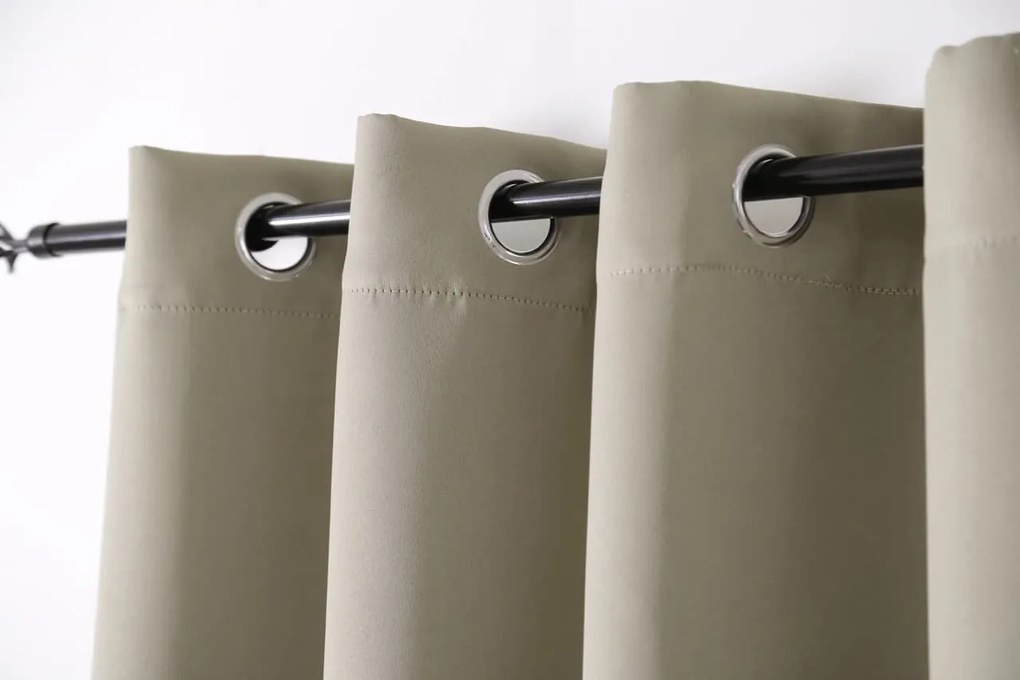 Zasłona OXFORD 140x270 cm, beżowa Zawieszanie: Taśma z wiązaniami