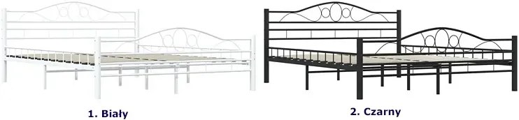 Czarne metalowe łóżko dwuosobowe 200x200 cm Diron 4X