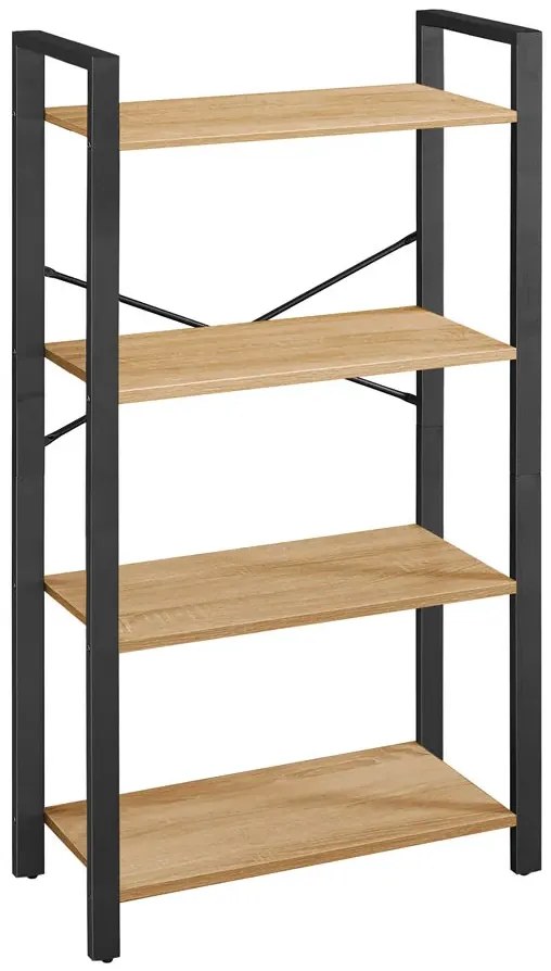Nowoczesny regał metalowy z 4 półkami dab sonoma P5-B87