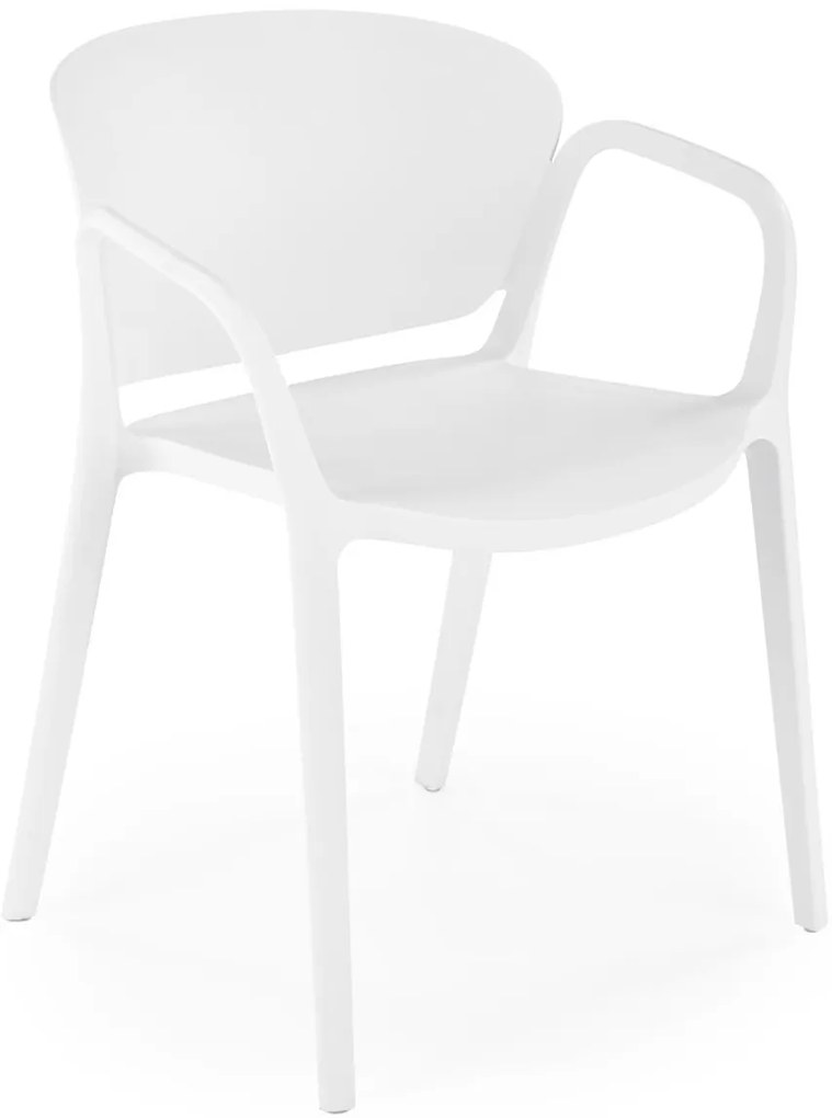Białe krzesło plastikowe K491