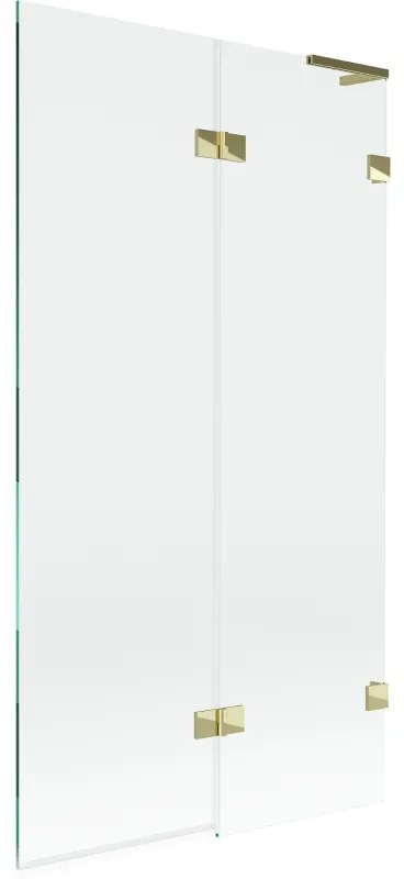 Mexen Lunar L parawan nawannowy 2-skrzydłowy prawy 100 x 150 cm, transparent, złoty - 897L-100-100-50-00-P