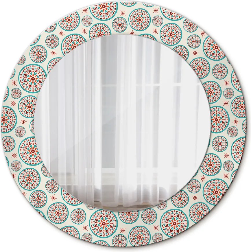 Lustro z nadrukiem okrągłe Wzór boho