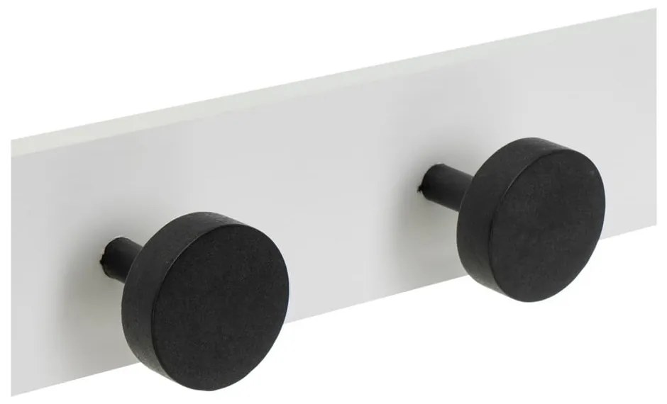 Czarno-biały wieszak ścienny z litego drewna sosnowego 40 cm Anillos – Casa Selección