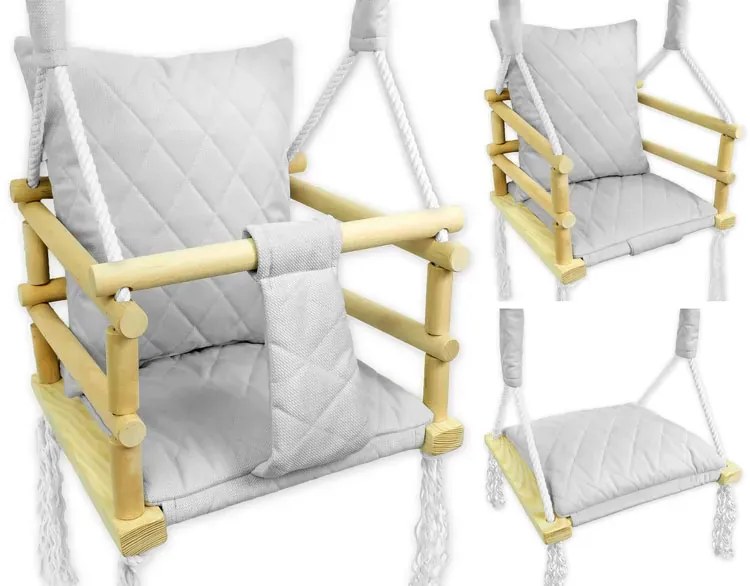 Szara huśtawka rosnąca dla dzieci H6-S17