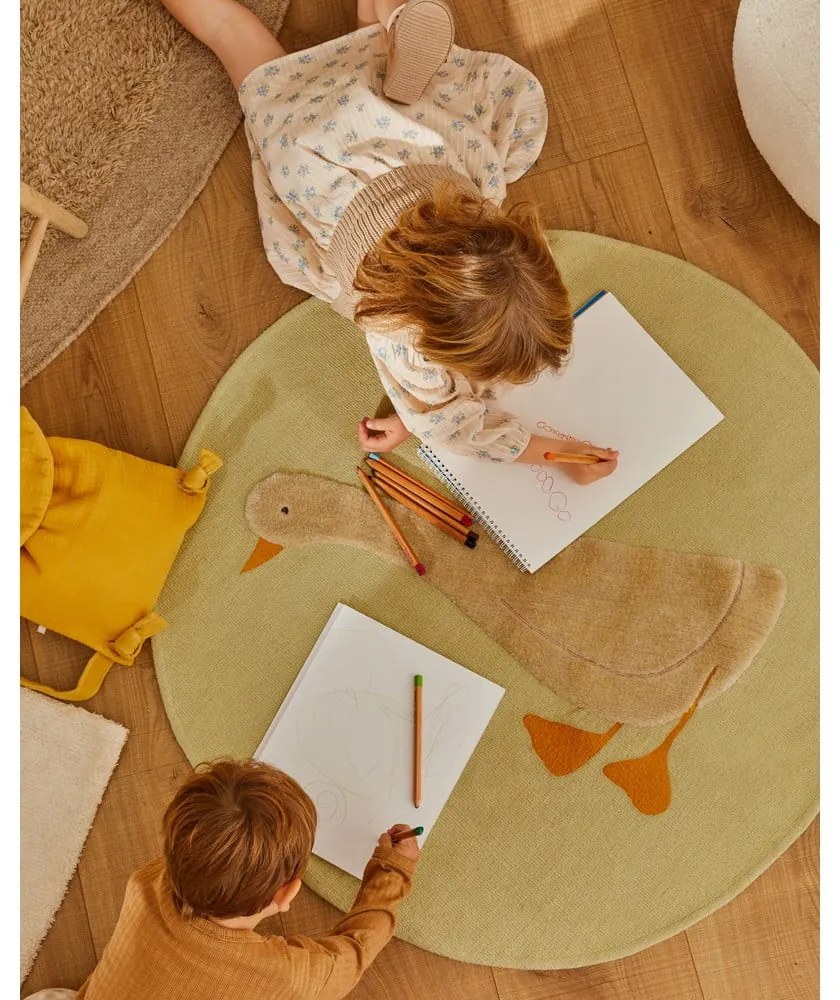 Jasnożółty bawełniany dywan dziecięcy ø100 cm Milu – Kave Home